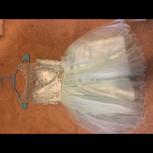 Teal Short Prom Dress - Picture 6 of 8